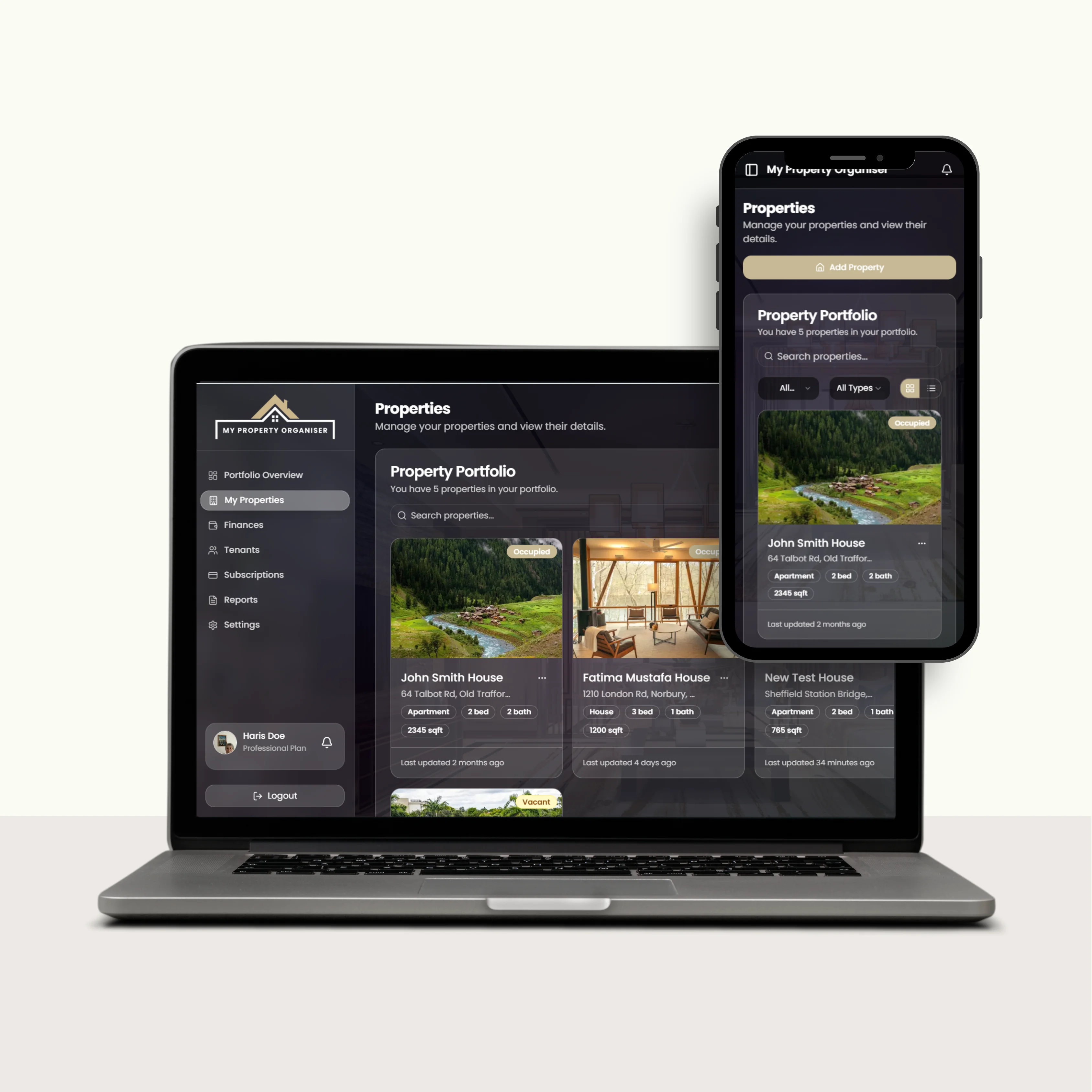 My Property Organiser web app preview
